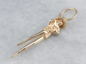 14K Gold Chinese Stilt Walker Pendant