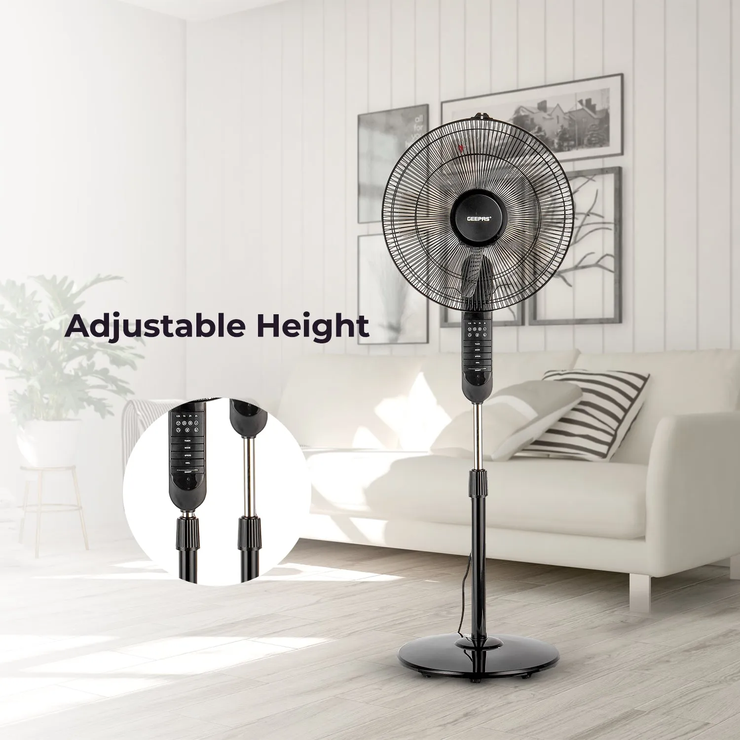 16-inch Pedestal Fan with Remote Control 60W