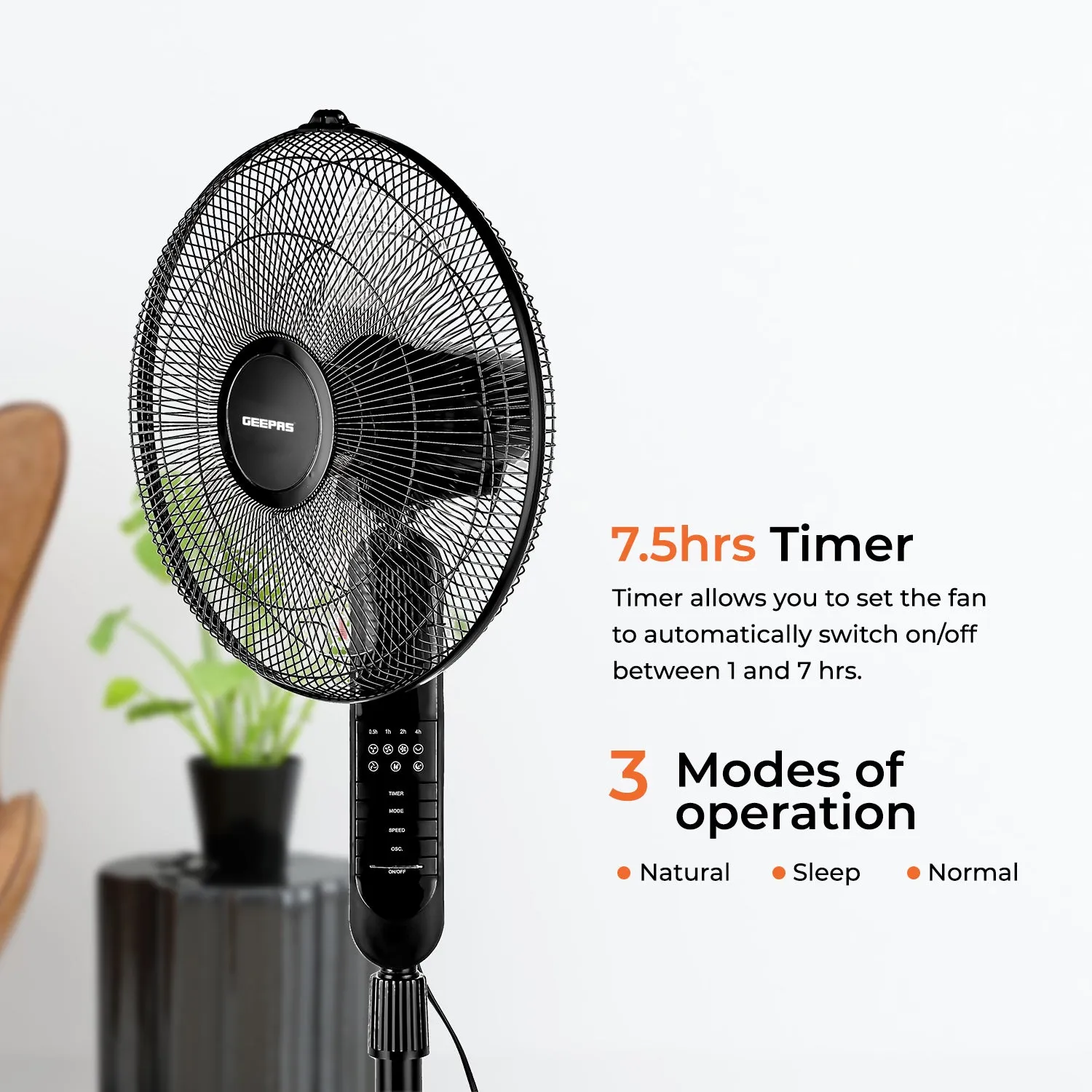 16-inch Pedestal Fan with Remote Control 60W