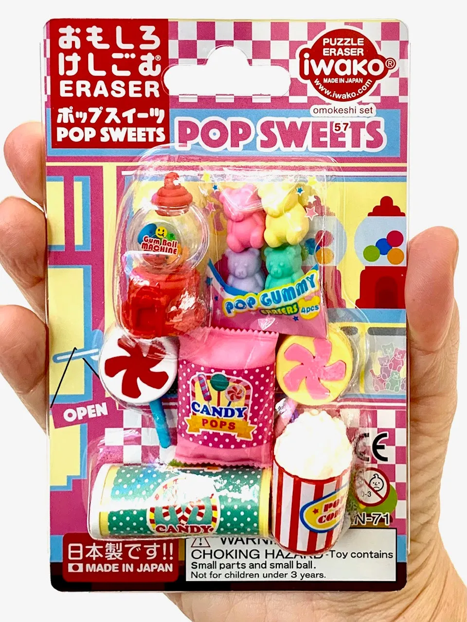 38297 IWAKO CANDY SWEETS ERASER CARD-10 CARDS