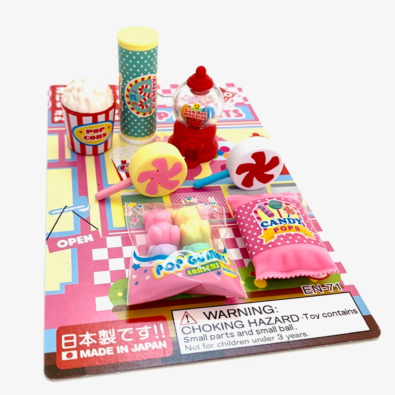 38297 IWAKO CANDY SWEETS ERASER CARD-10 CARDS