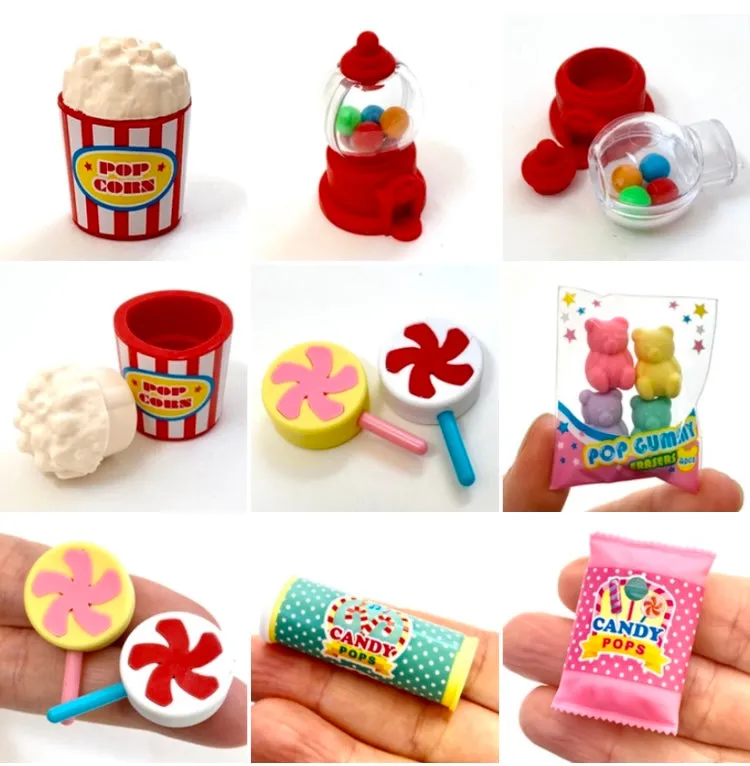 38297 IWAKO CANDY SWEETS ERASER CARD-10 CARDS