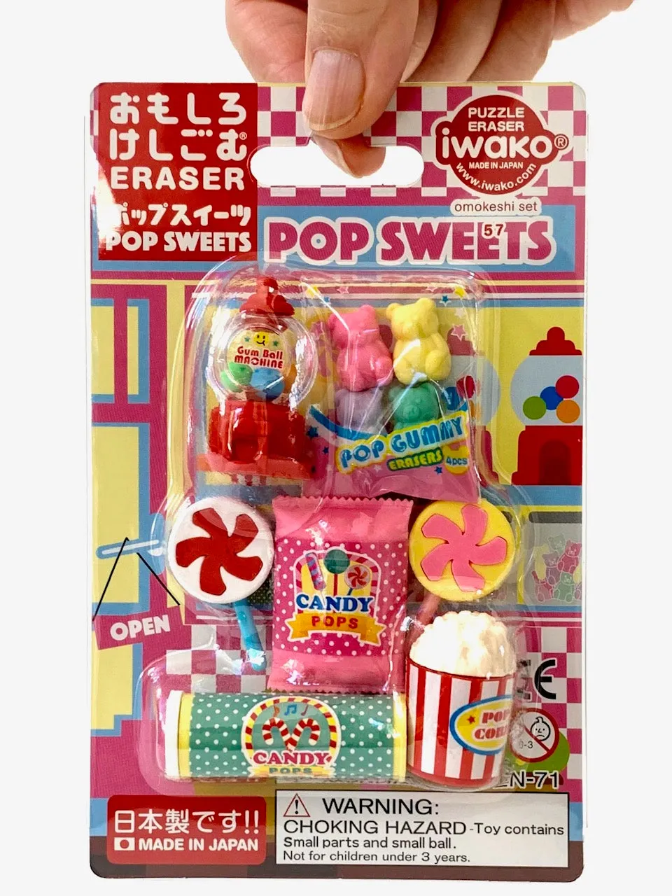 38297 IWAKO CANDY SWEETS ERASER CARD-10 CARDS