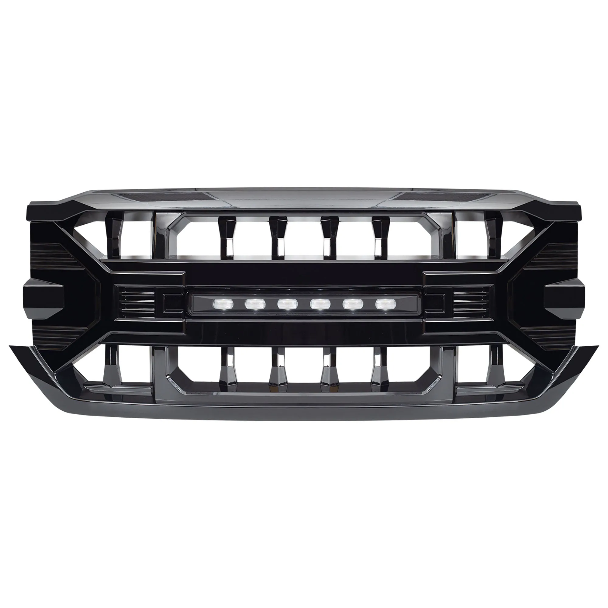 AMERICAN MODIFIED Armor Grille for 2016-2019 Chevy Silverado 1500, Glossy Black