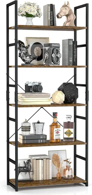 Bookshelf, Tall Bookcase, Office Shelf Storage Organizer