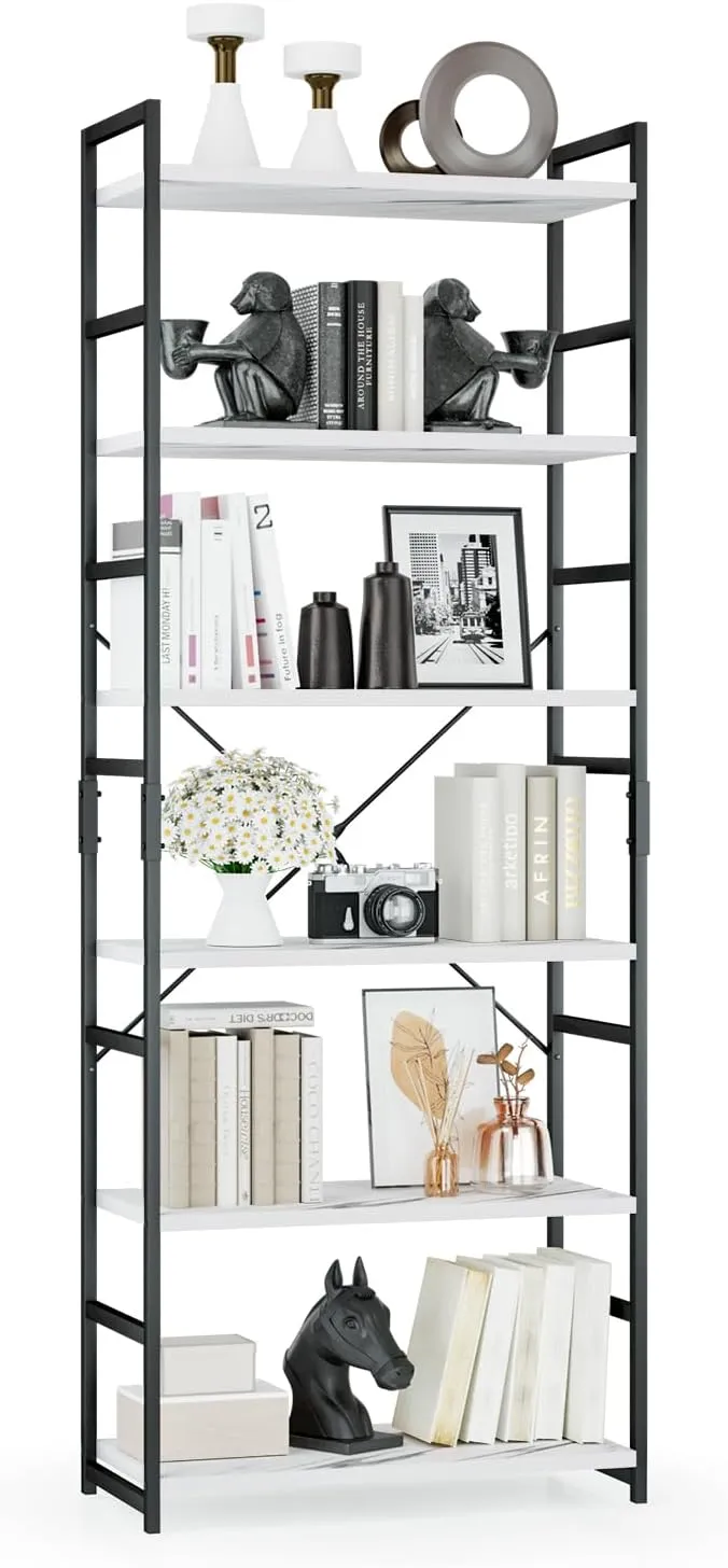 Bookshelf, Tall Bookcase, Office Shelf Storage Organizer