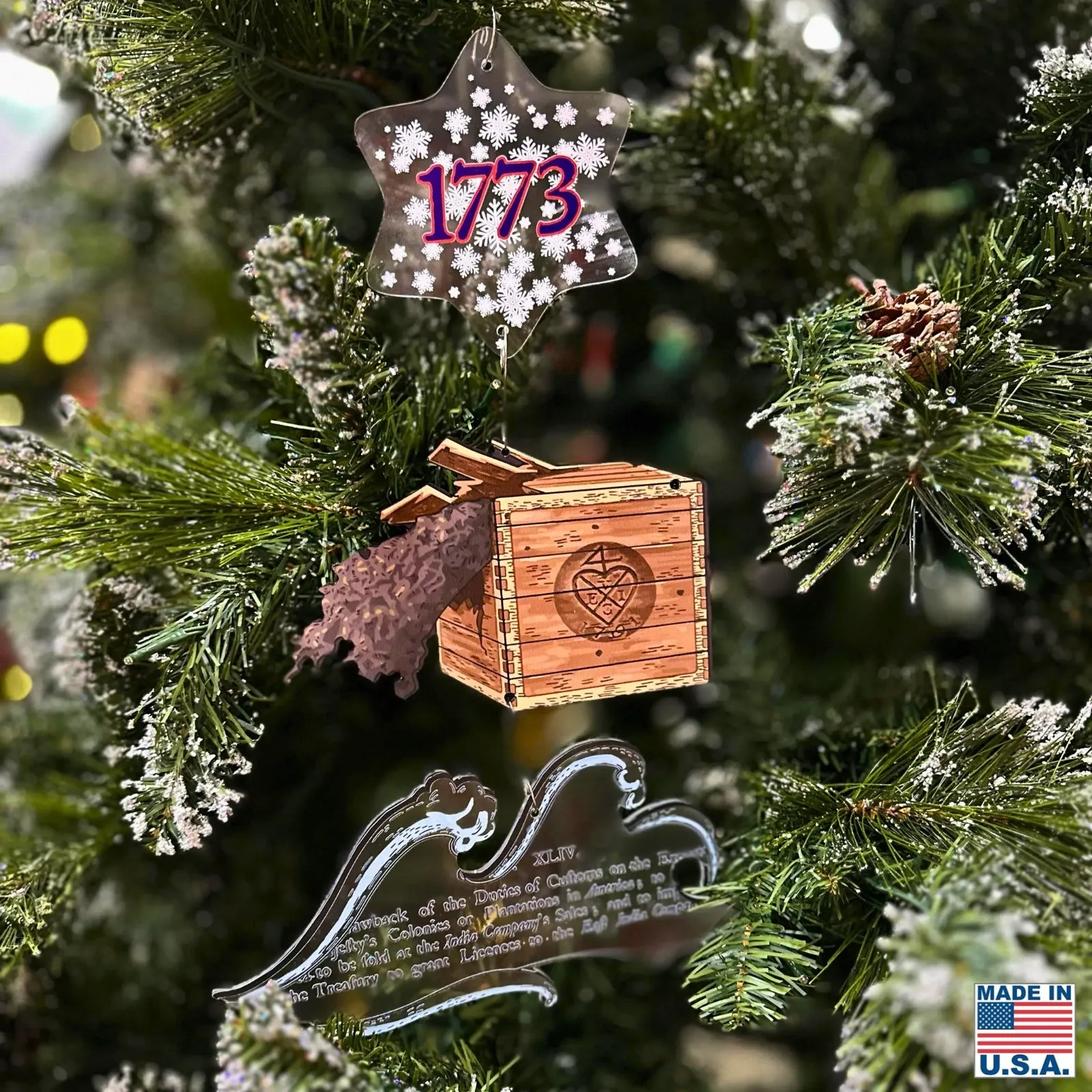 Boston Tea Party 250th Anniversary Ornament — Made in America