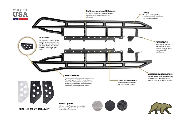 Cali Raise LED 2014-2021 TOYOTA TUNDRA TRAIL EDITION ROCK SLIDERS