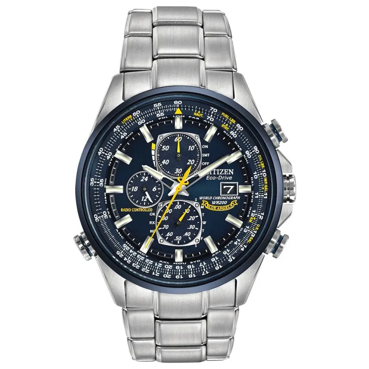 CITIZEN Blue Angels Sport Luxury World Chrono Mens Stainless Steel