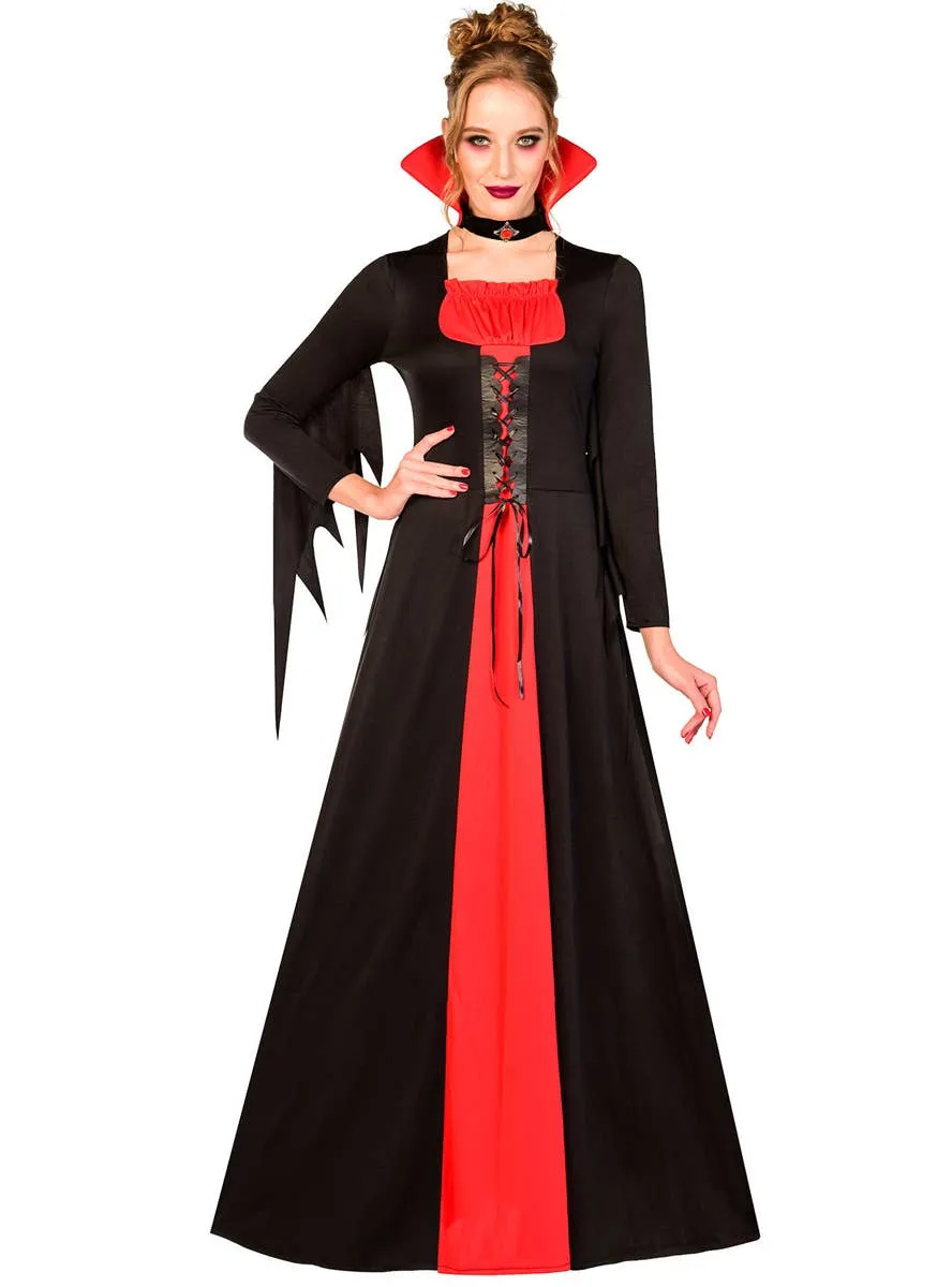 Classic Red and Black Vampire Womens Plus Size Halloween Costume