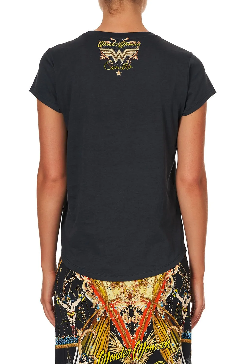 CURVED HEM FITTED TEE WONDER WOMAN