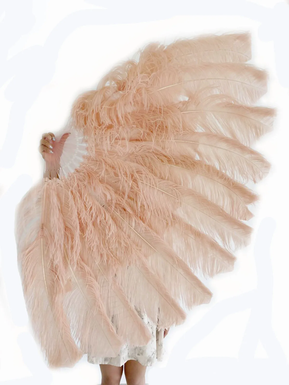 Custom colors Advanced XL 2 Layers Ostrich Feather Fan 34"x 60"