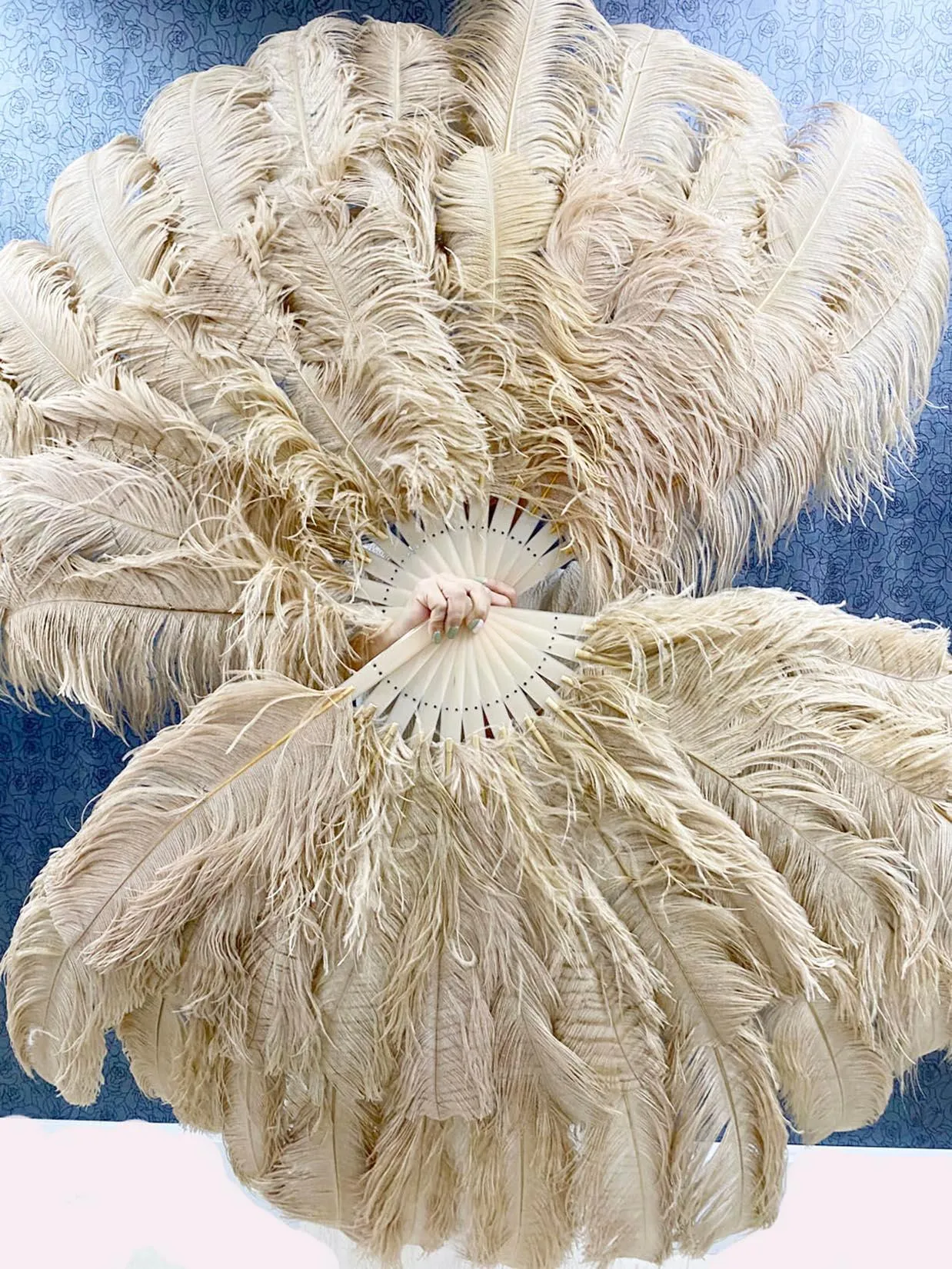 Custom colors Advanced XL 2 Layers Ostrich Feather Fan 34"x 60"