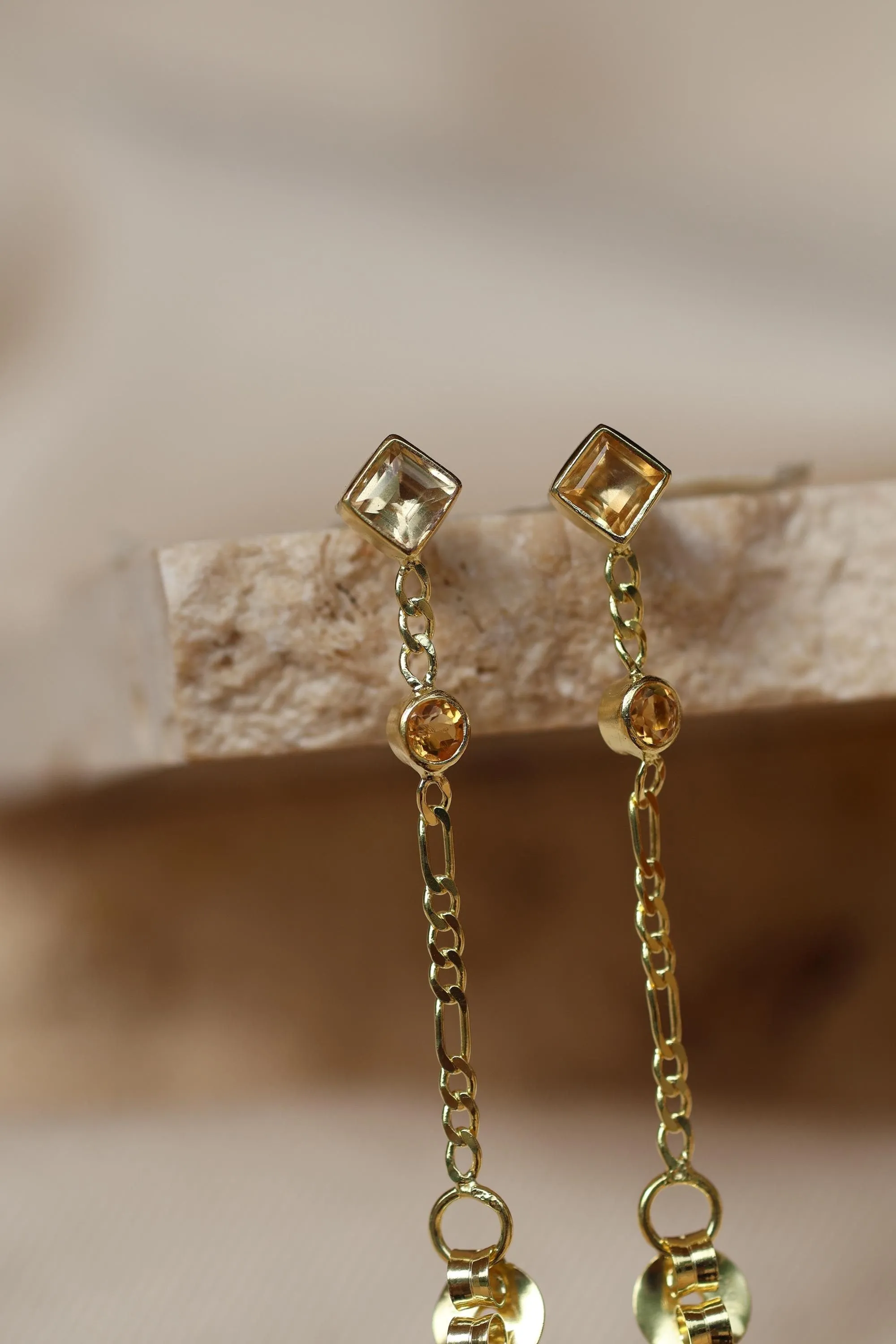 Evie 14K Gold Vermeil Citrine Stud Earrings