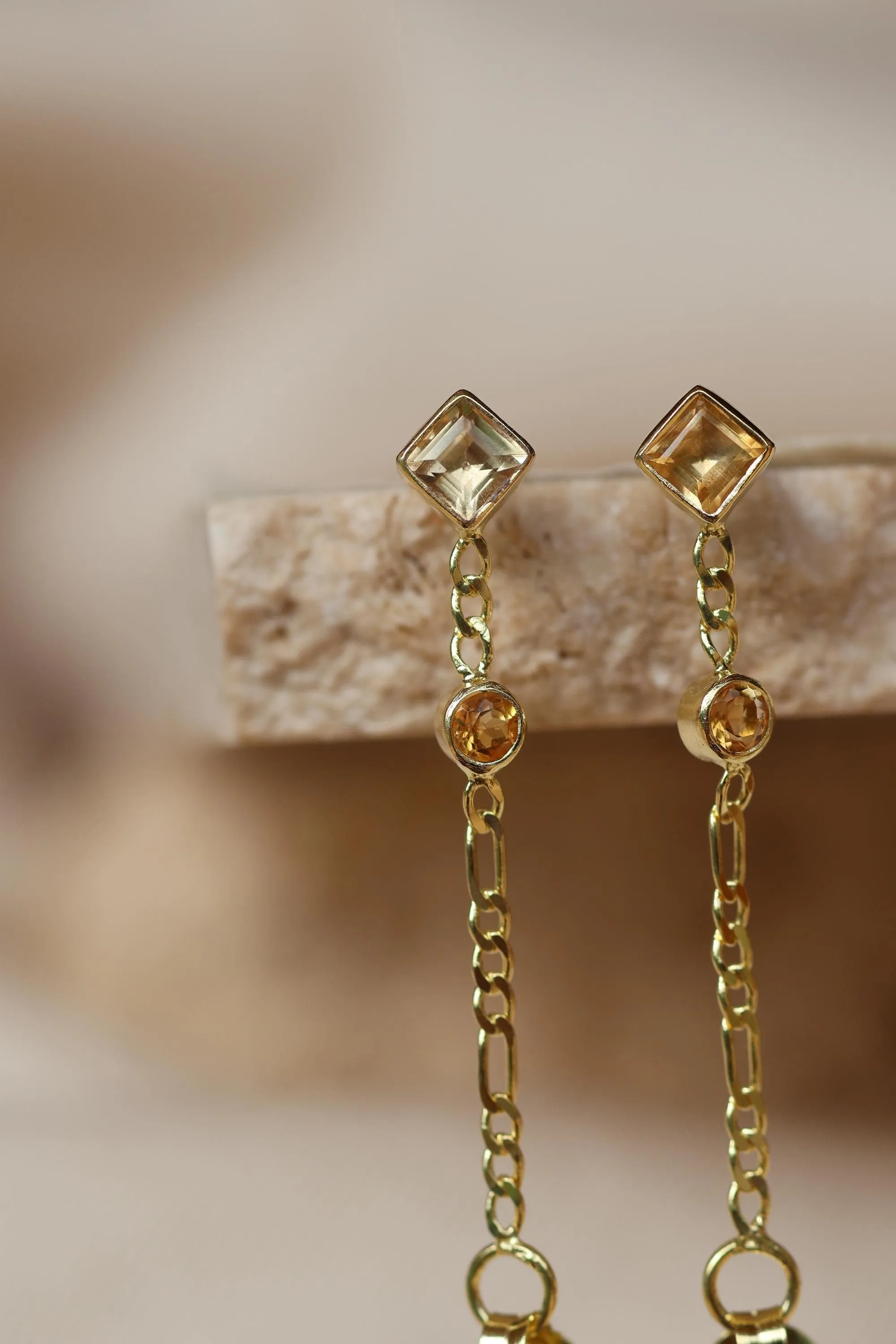 Evie 14K Gold Vermeil Citrine Stud Earrings