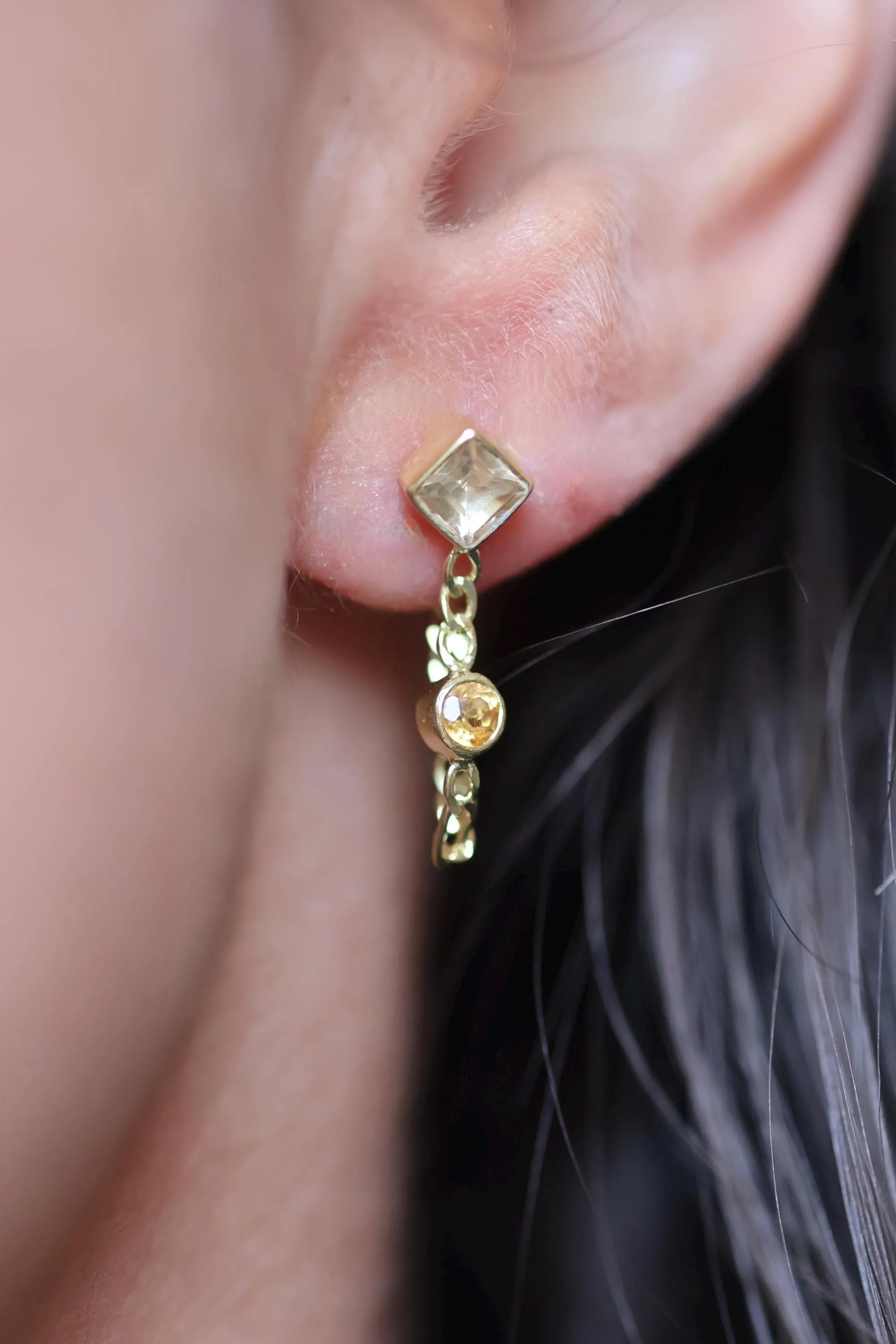 Evie 14K Gold Vermeil Citrine Stud Earrings