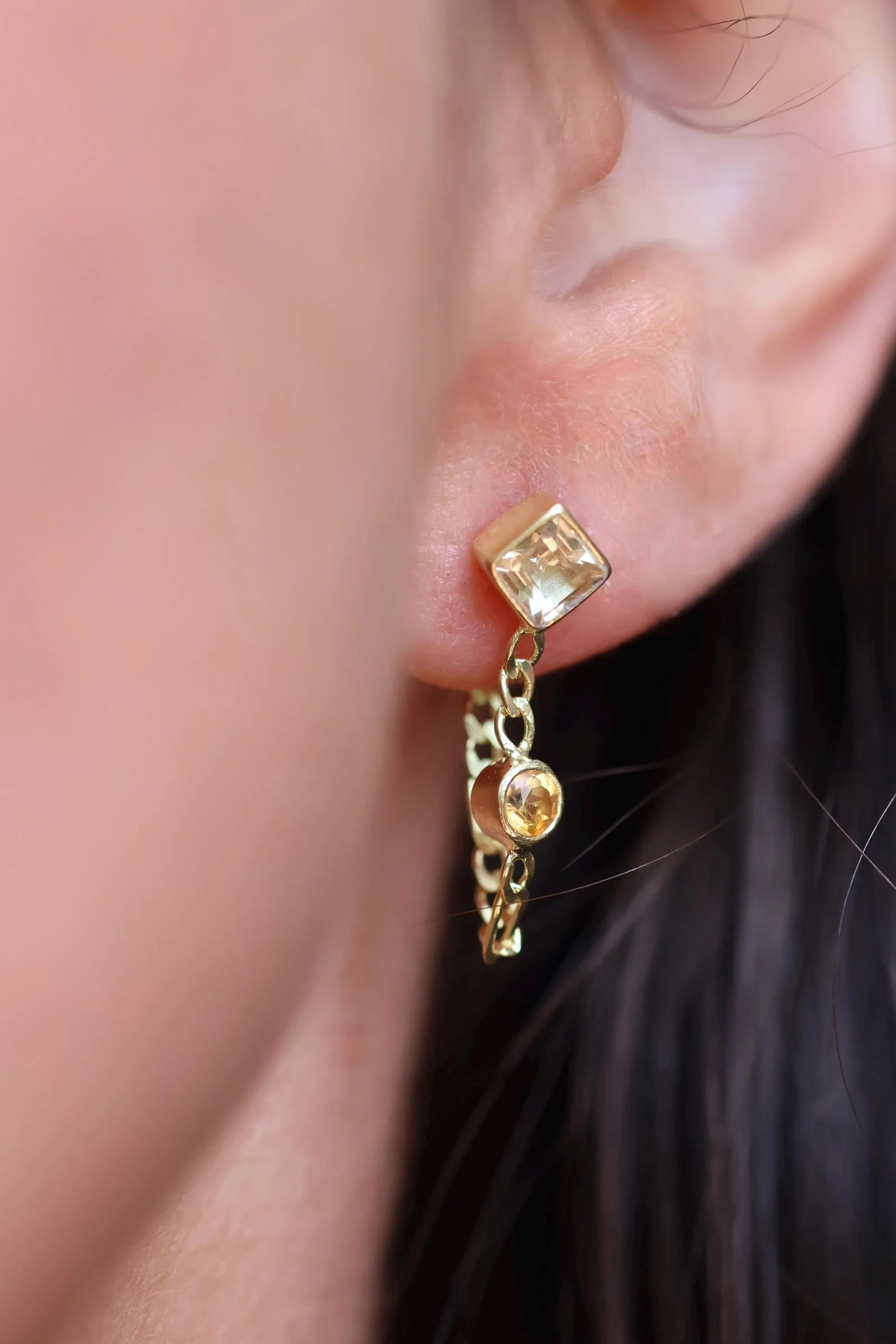 Evie 14K Gold Vermeil Citrine Stud Earrings