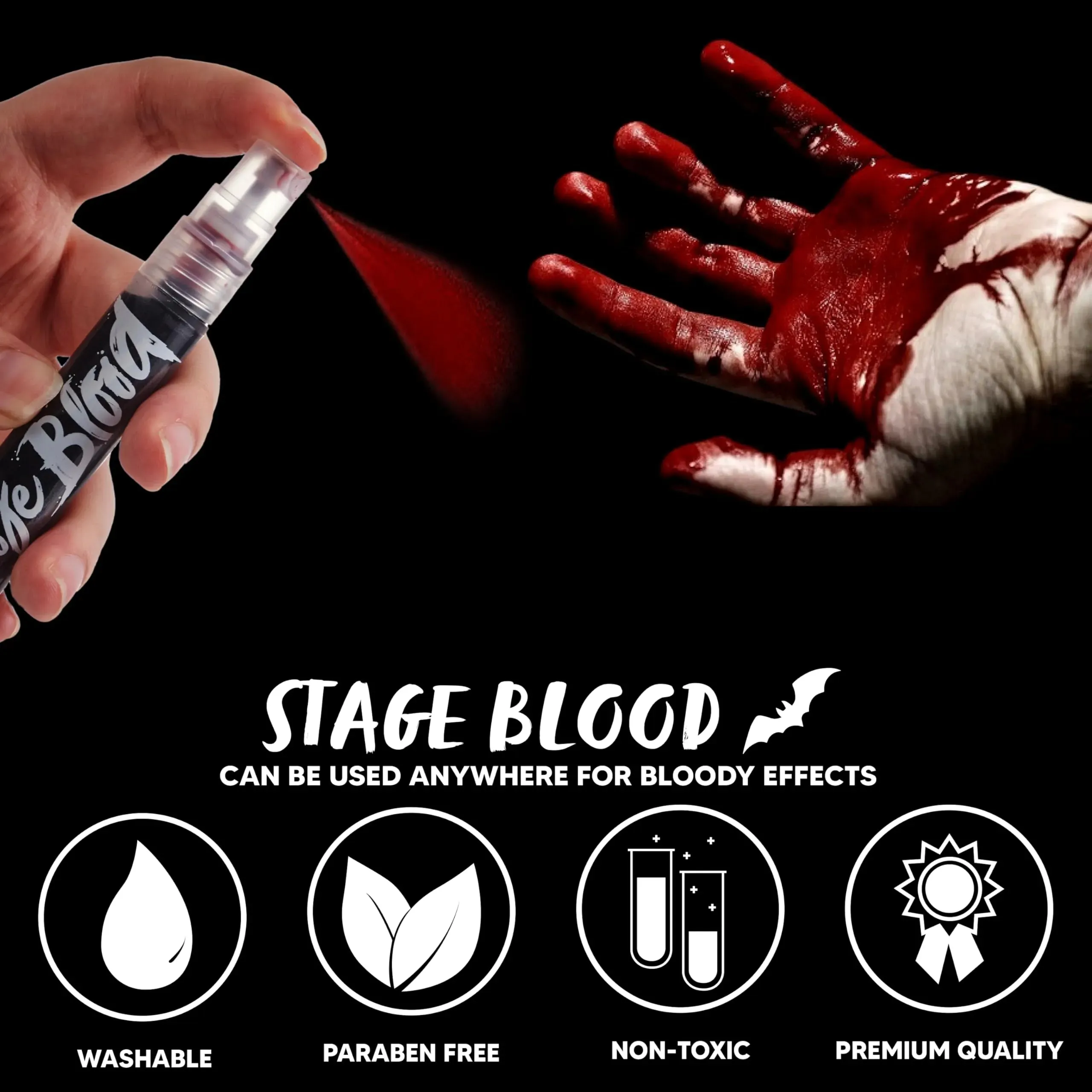 Halloween Fake Blood Spray, Stage Blood Bottle, Dripping Blood Face Paint