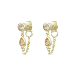 Leona 14K Gold Vermeil Citrine Stud Earrings