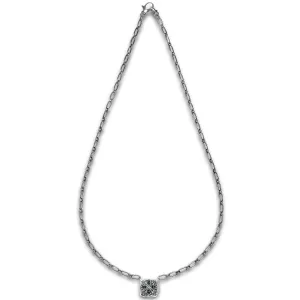 Marquise Pavé Necklace 20" - Sterling Silver   CZ Noir