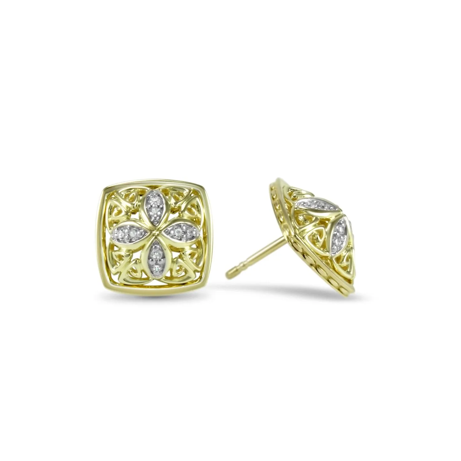 Marquise Pavé Stud Earring - 18K Gold Vermeil   CZ Blanc