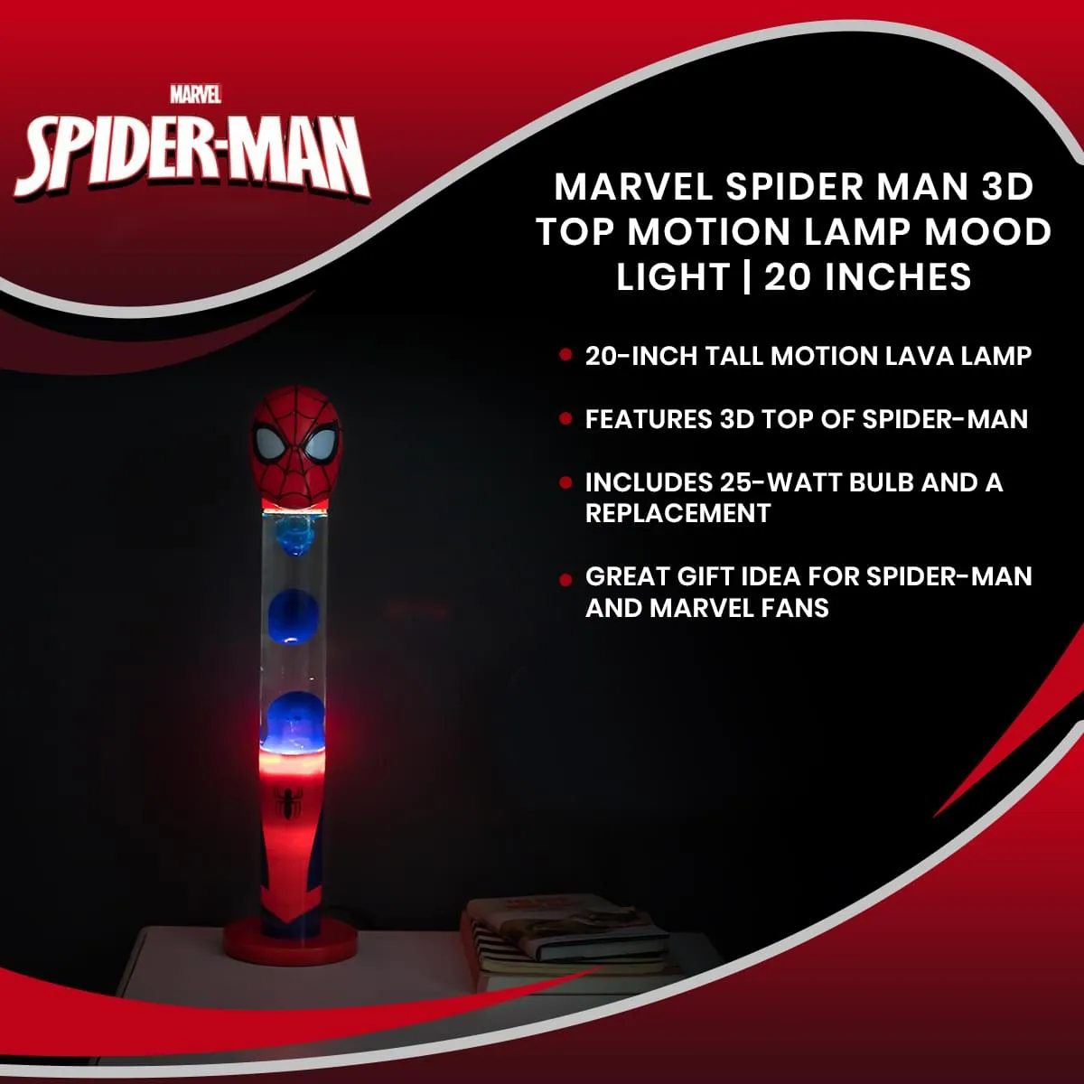 Marvel Spider Man 3D Top Motion Lamp Mood Light | 20 Inches