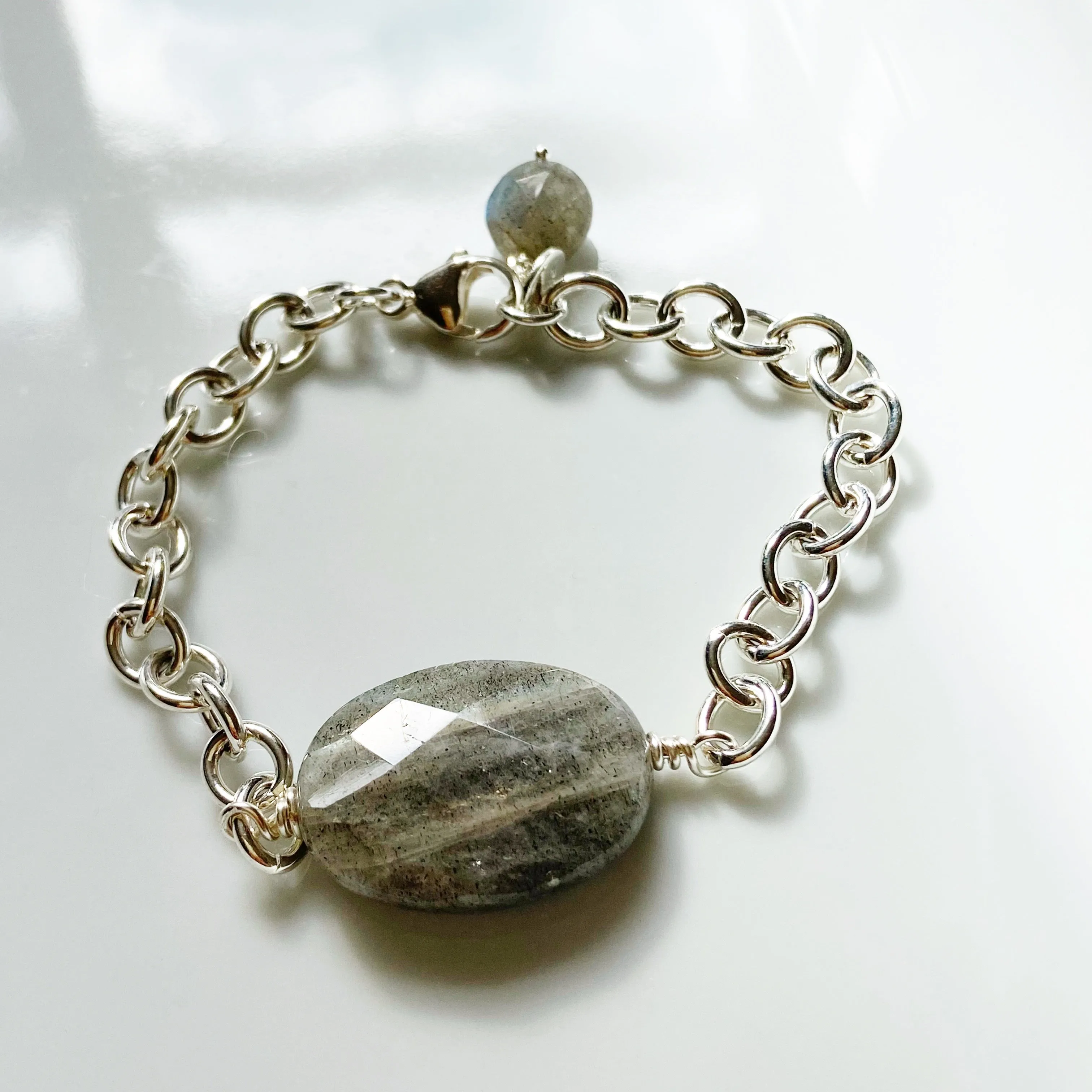 Maya - Chunky Labradorite Chain Bracelet in Silver or Gold