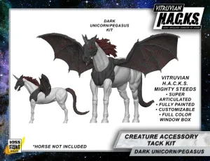 MIGHTY STEEDS - DARK PEGASUS AND UNICORN CREATURE KIT - ACTION FIGURE ACCESSORIES - WHOLESALE