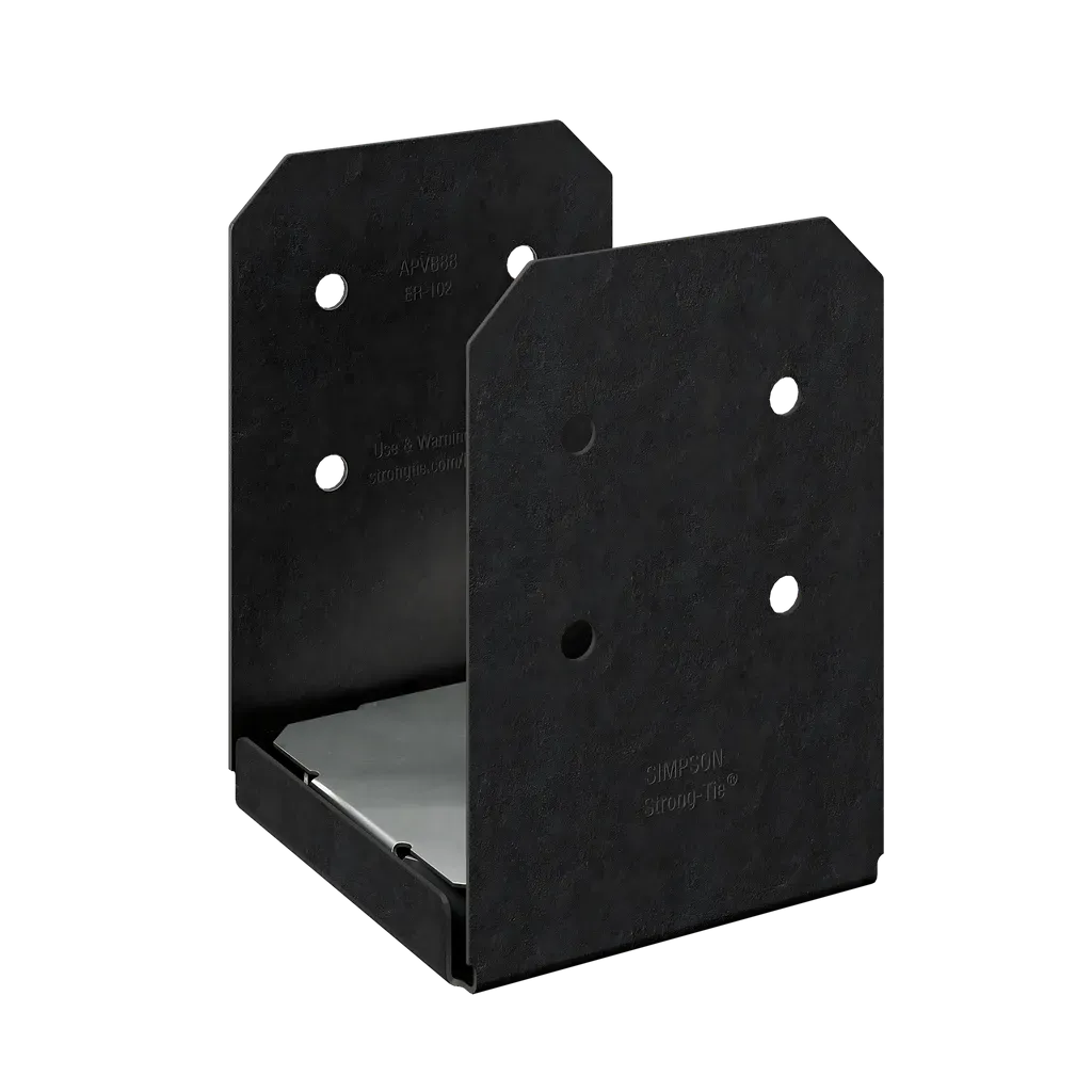 Outdoor Accents® Avant Collection ZMAX®, Black Powder-Coated Post Base for 8x8