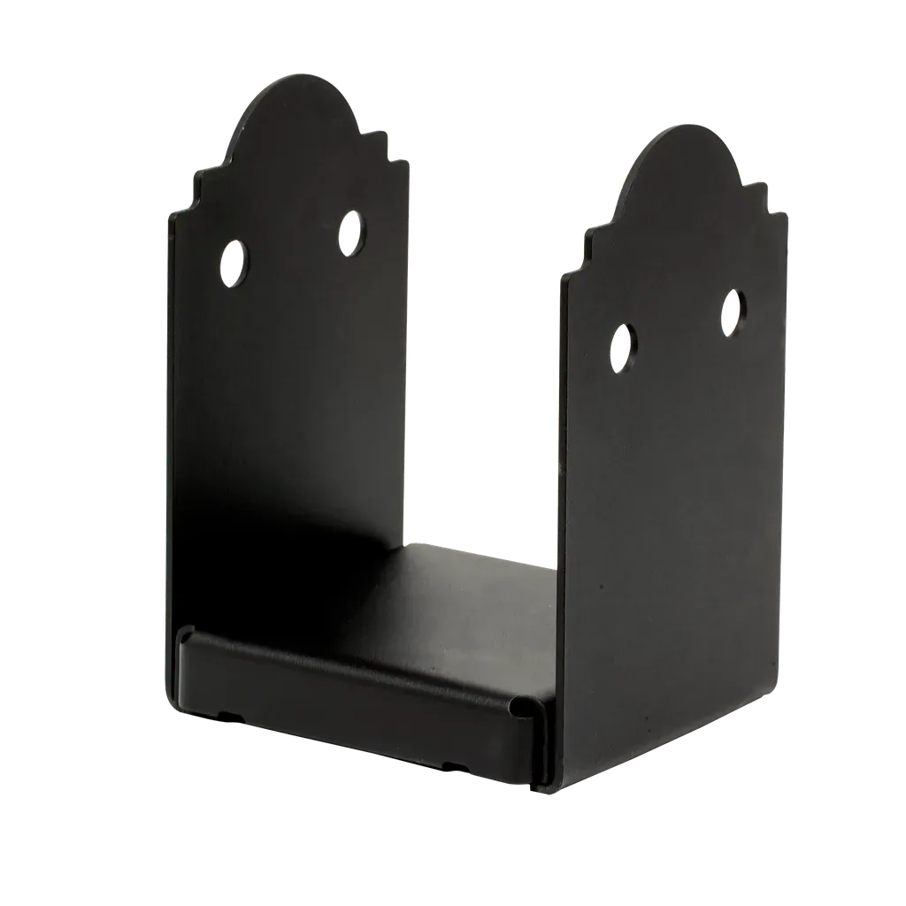 Outdoor Accents® Mission Collection® ZMAX®, Black Powder-Coated Post Base for 6x6 Rough