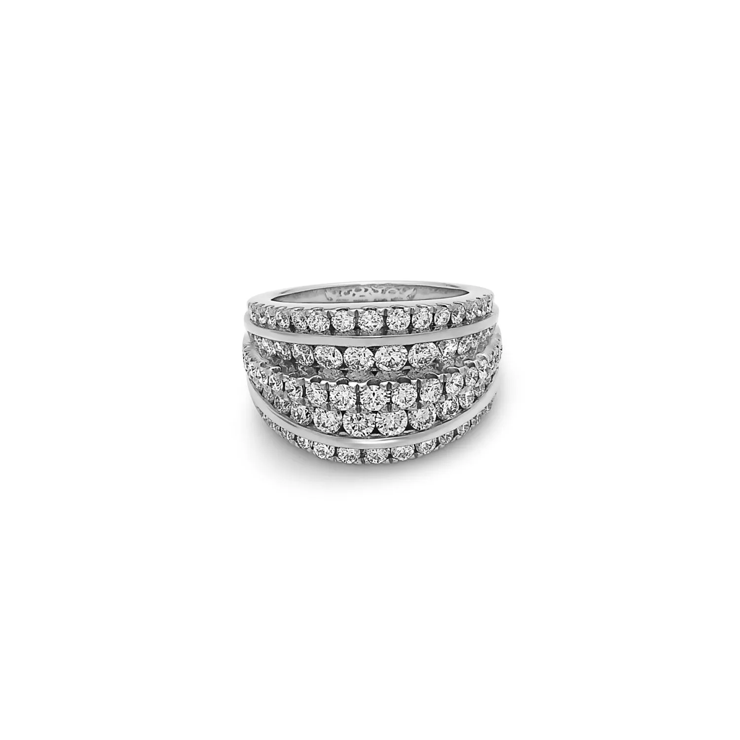 Platinum and Gold Diamond Tiered Ring