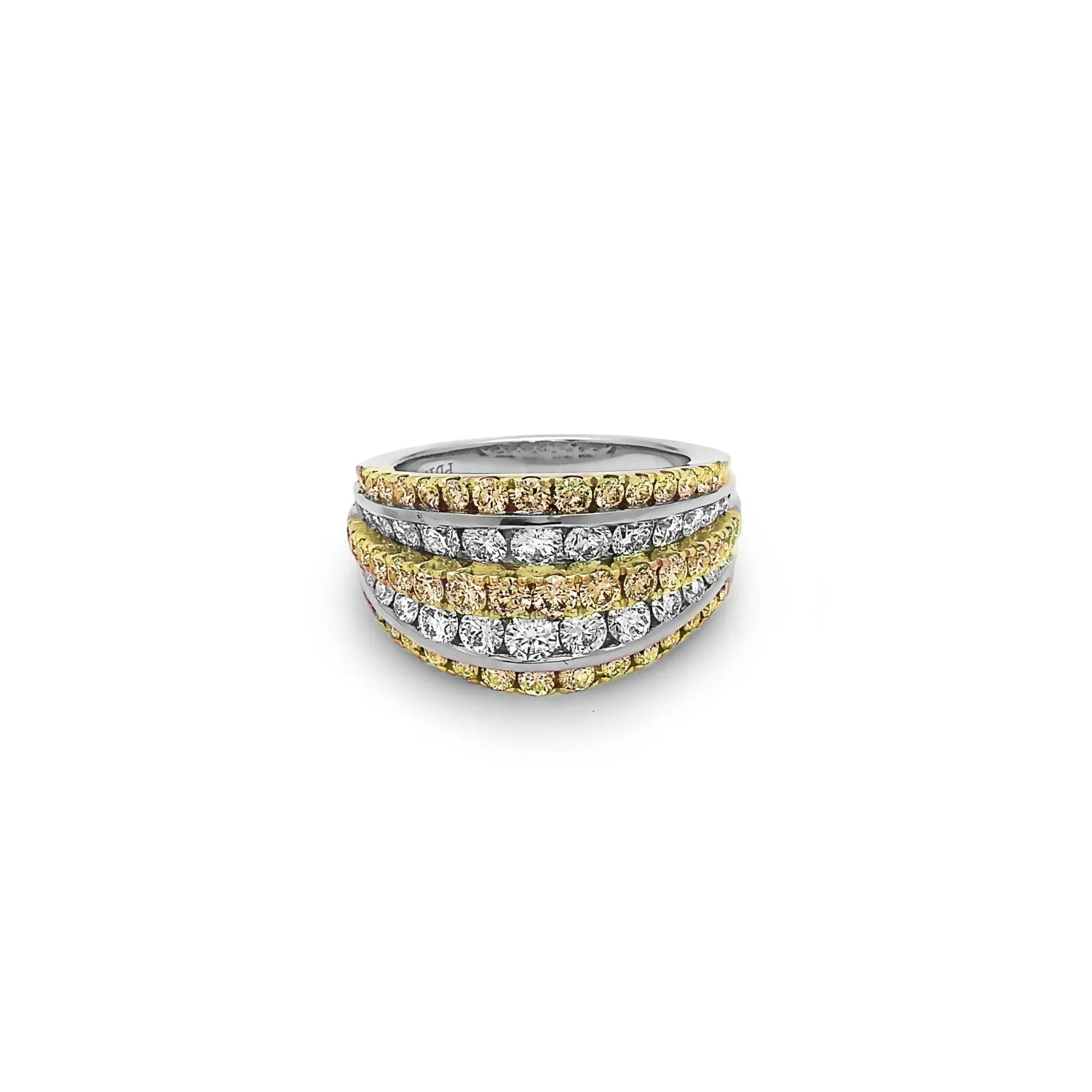 Platinum and Gold Diamond Tiered Ring