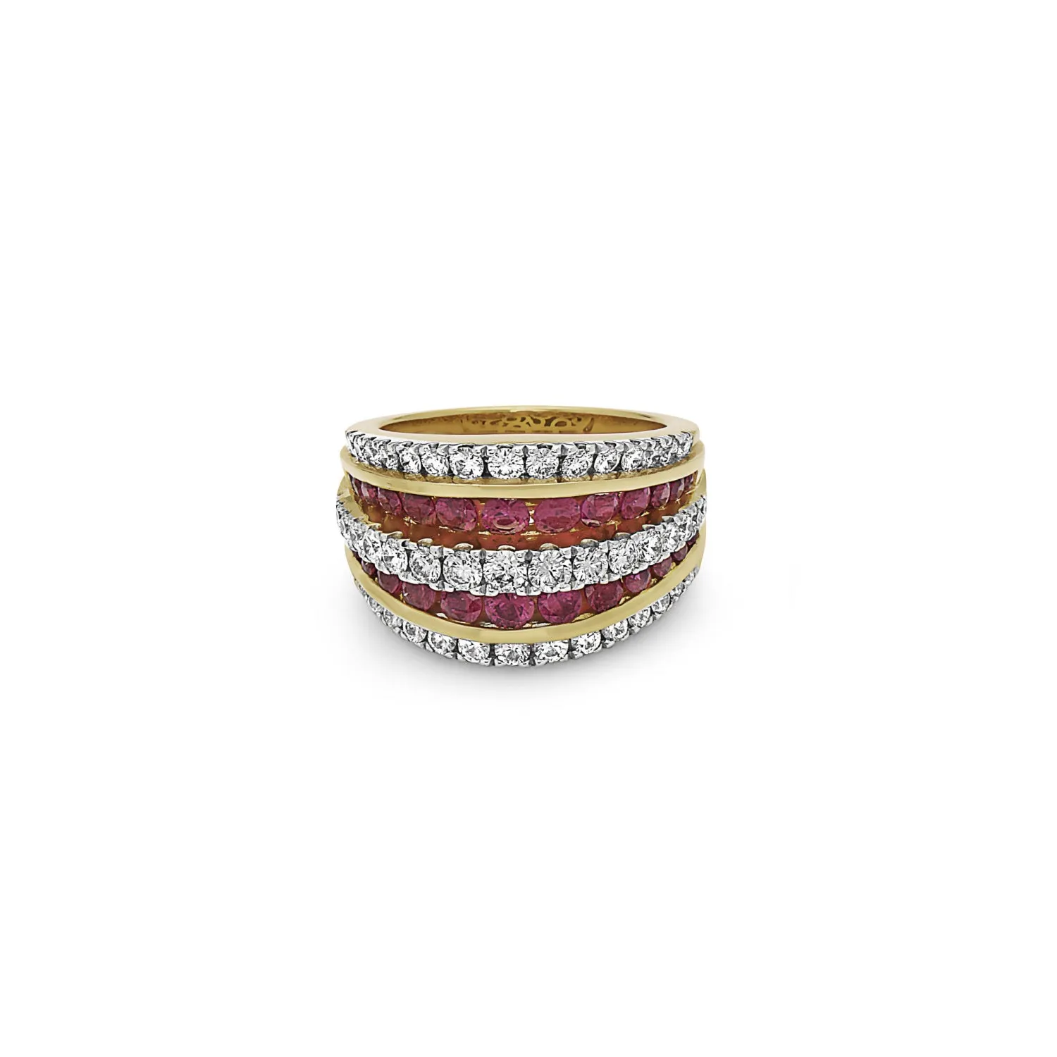 Platinum and Gold Diamond Tiered Ring