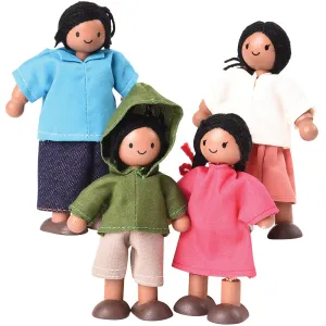 Posable Hispanic Family Wooden Dolls | 4 Piece Set