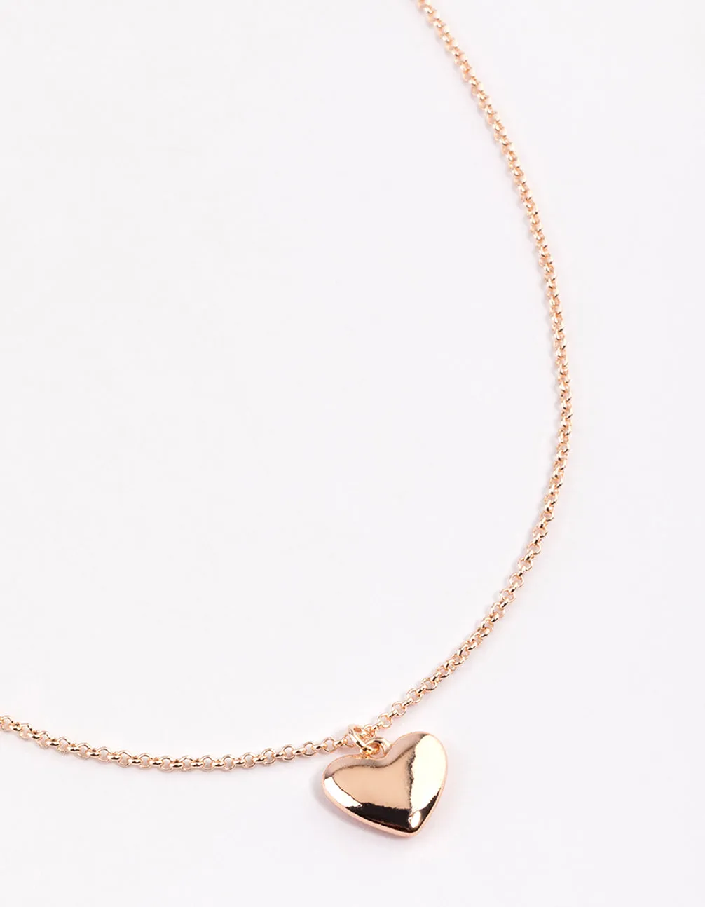 Rose Gold Bubble 3D Heart Necklace