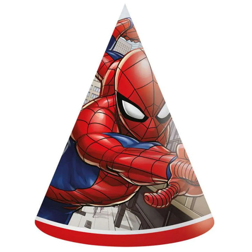 Spider-Man Crime Fighter Cone Party Hats - Pack of 6