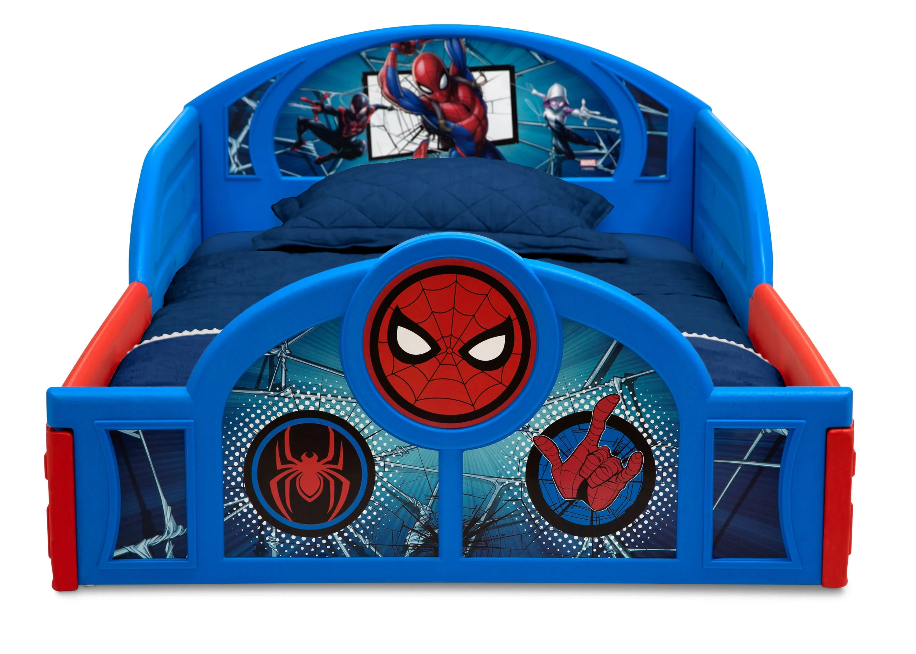 Spider-Man Sleep and Play Toddler Bed with Built-In Guardrails