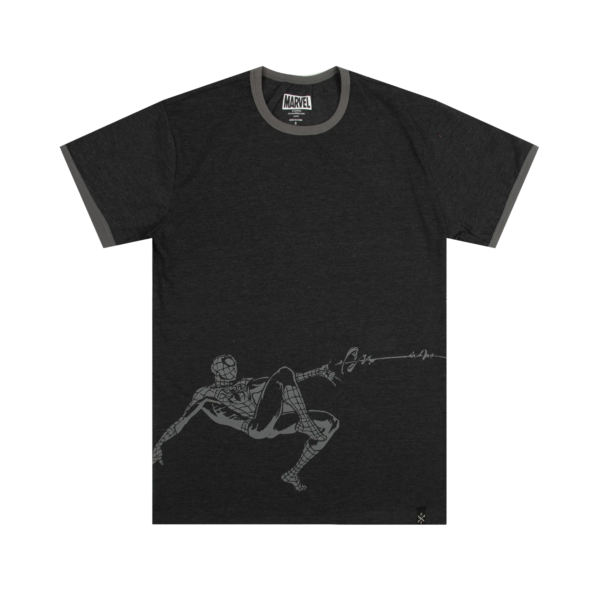 Spider-Man Web Slinging Charcoal Tee