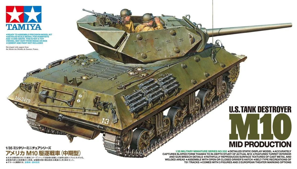 Tamiya 35350 US Tank Destroyer M10 Mid Production 1/35 Model Kit