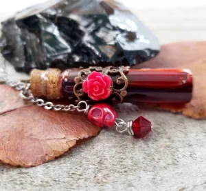 Vampire blood vial necklace