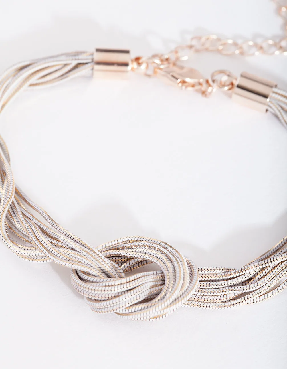 White and Gold Knot Bracelet