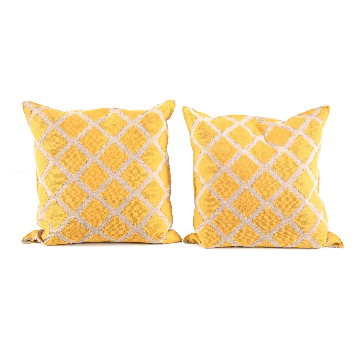 Yellow Mustard Diamond Pattern Pillow